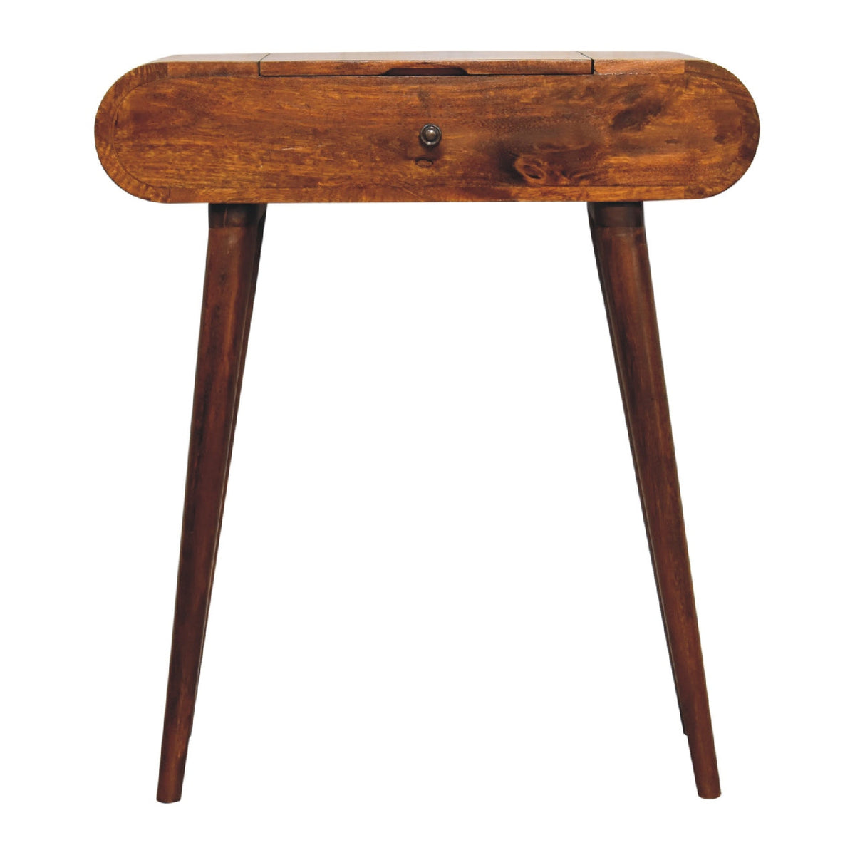 Mini Round Chestnut Fold Vanity Chest of Drawers | Foldable