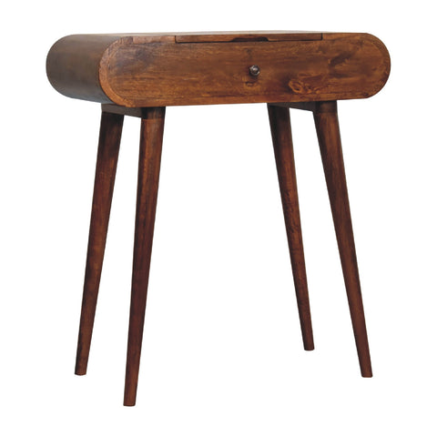 Mini Round Chestnut Fold Vanity Chest of Drawers | Foldable