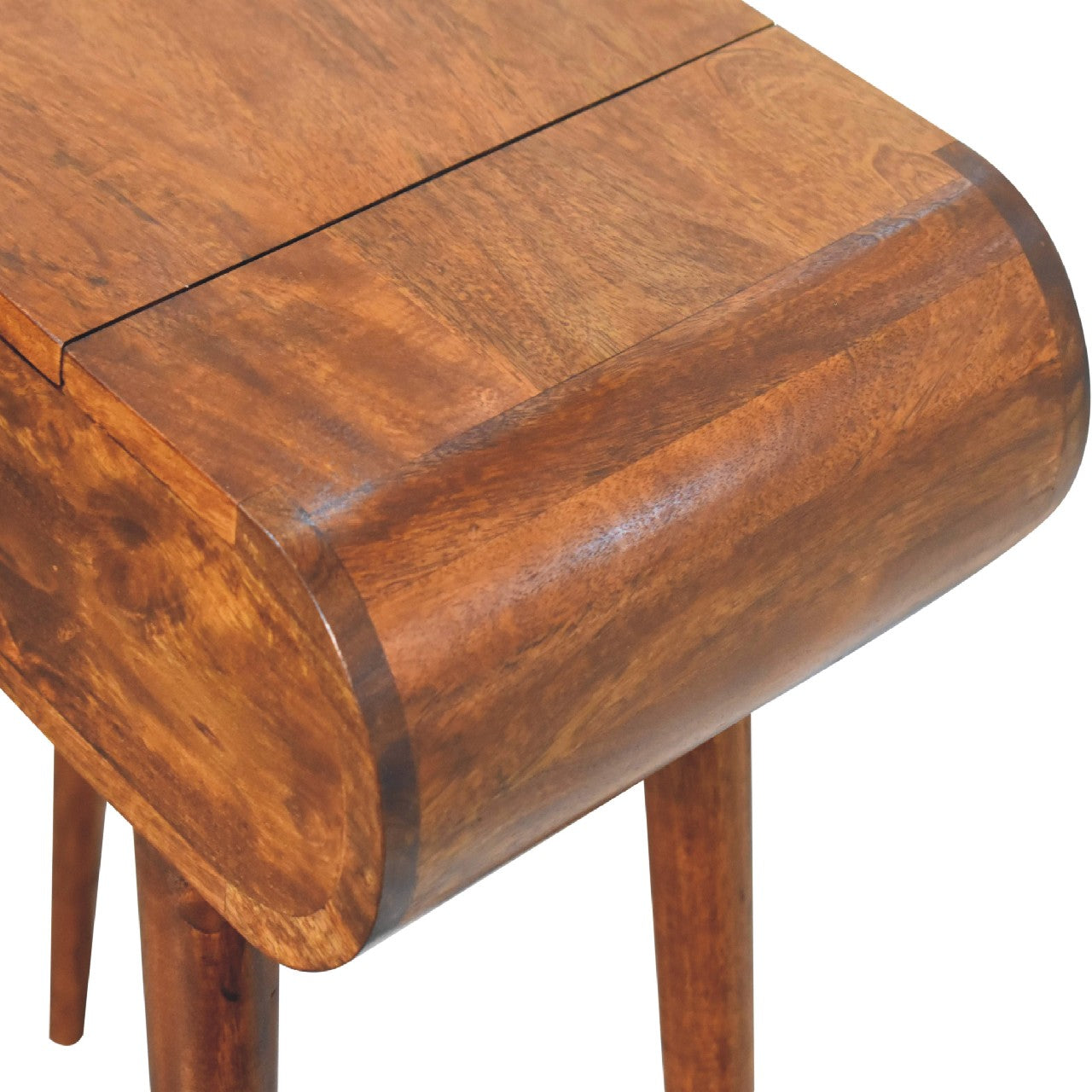 Mini Round Chestnut Fold Vanity Chest of Drawers | Foldable
