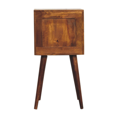 Mini Chestnut Cube 2-Drawer Bedside Table
