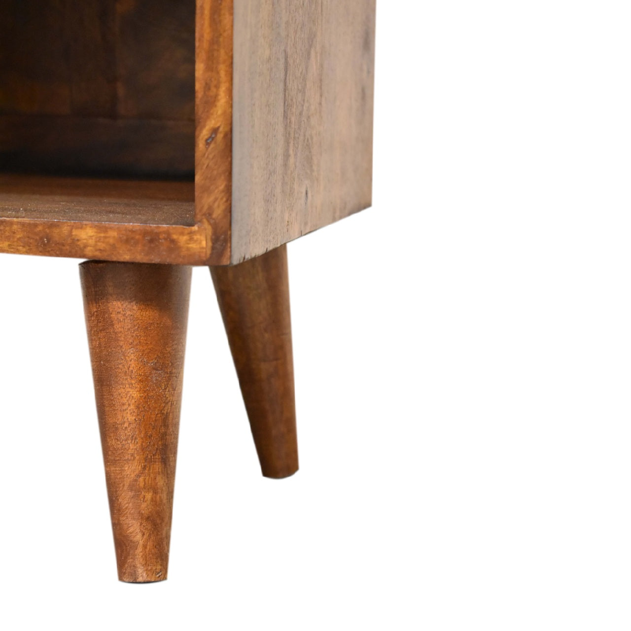 Mini Manila Gold 1-Drawer Bedside Table | Chestnut Solid Mango Wood