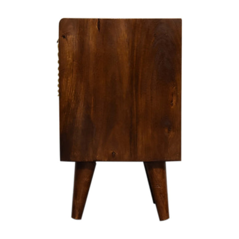 Mini Manila Gold 1-Drawer Bedside Table | Chestnut Solid Mango Wood