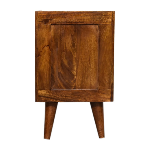 Mini Manila Gold 1-Drawer Bedside Table | Chestnut Solid Mango Wood