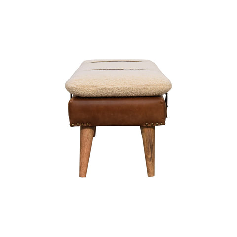 Buffalo Hide Leather Bench