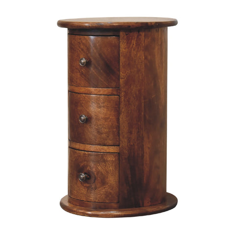 Mini Chestnut Drum Storage Bench