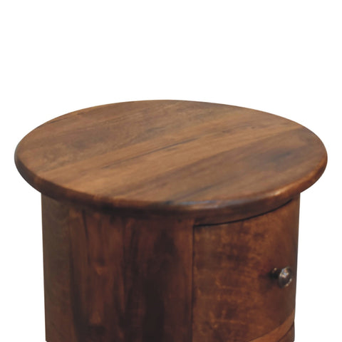 Mini Chestnut Drum Storage Bench