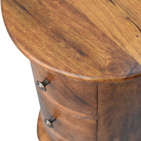 Mini Chestnut Drum Storage Bench