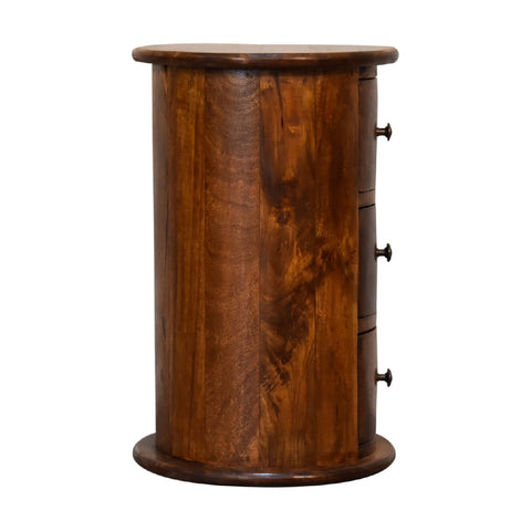 Mini Chestnut Drum Storage Bench