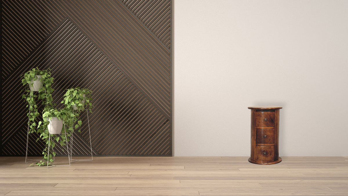 Mini Chestnut Drum Storage Bench