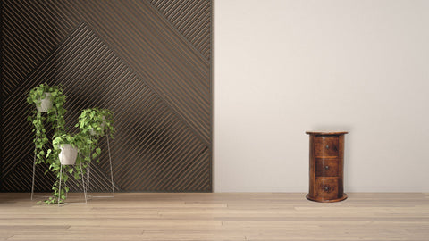 Mini Chestnut Drum Storage Bench