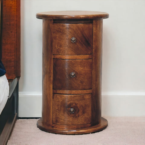 Mini Chestnut Drum Storage Bench