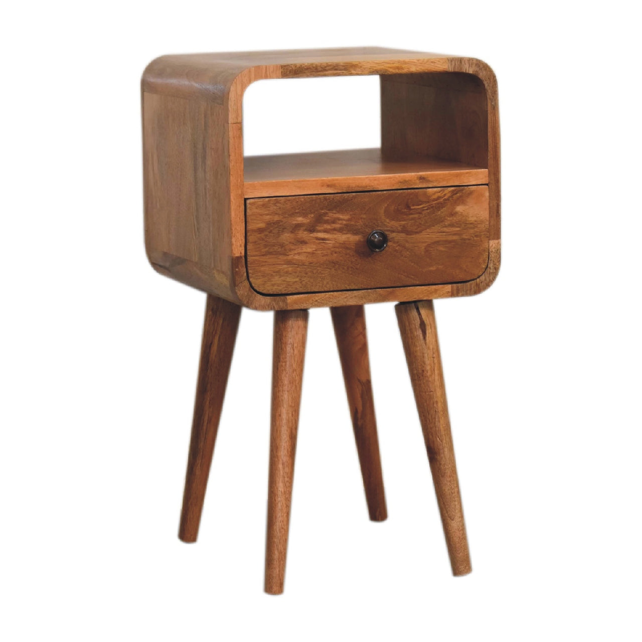 Mini Oakish Curve Open Bedside Table
