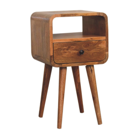 Mini Oakish Curve Open Bedside Table
