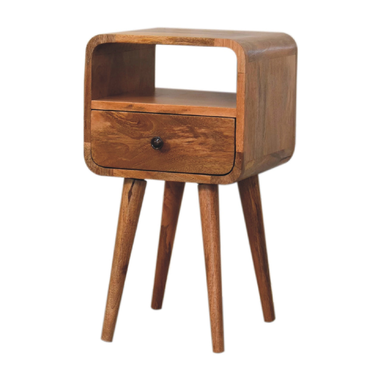 Mini Oakish Curve Open Bedside Table