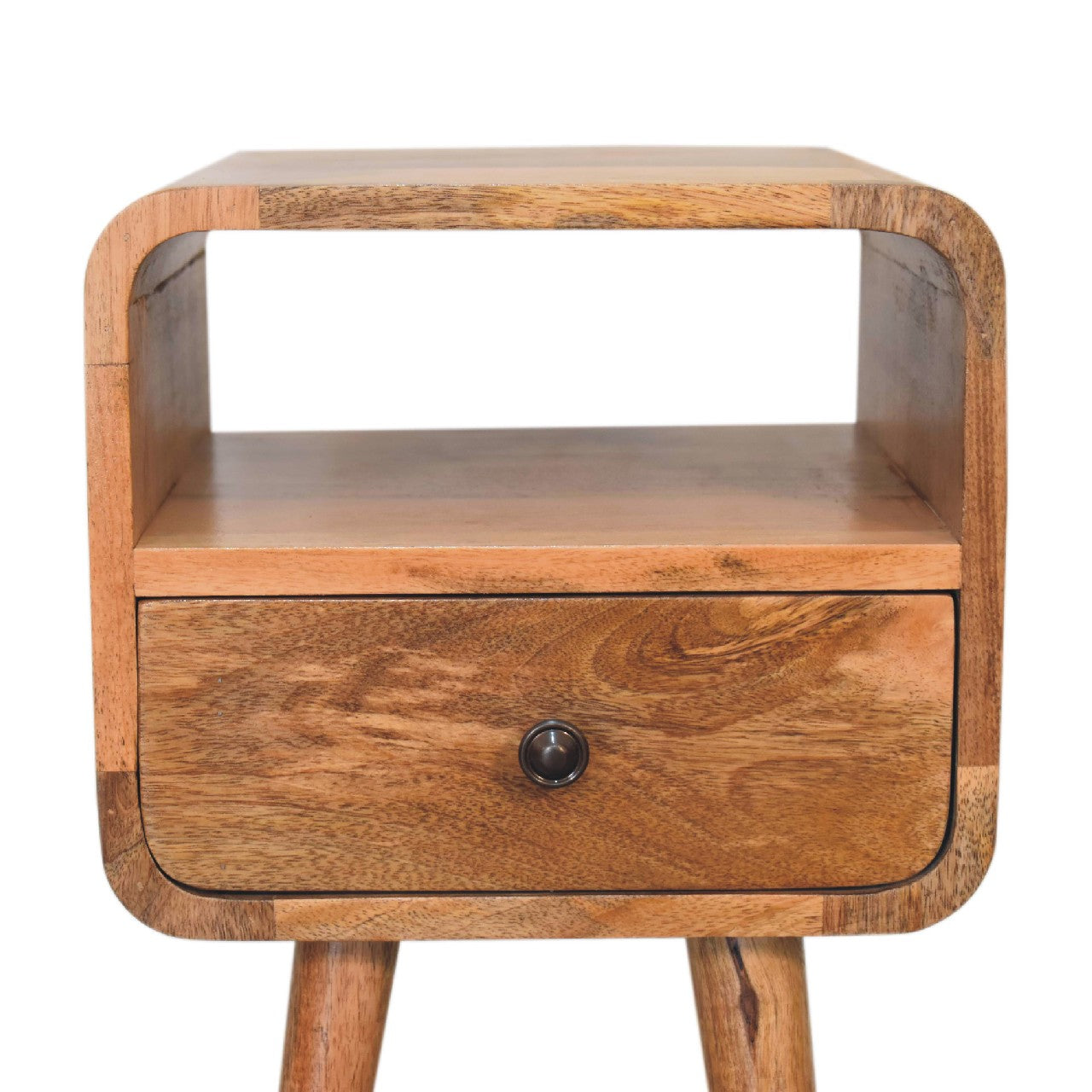 Mini Oakish Curve Open Bedside Table
