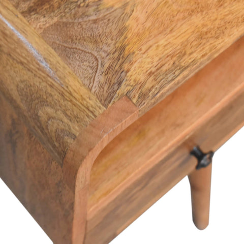 Mini Oakish Curve Open Bedside Table