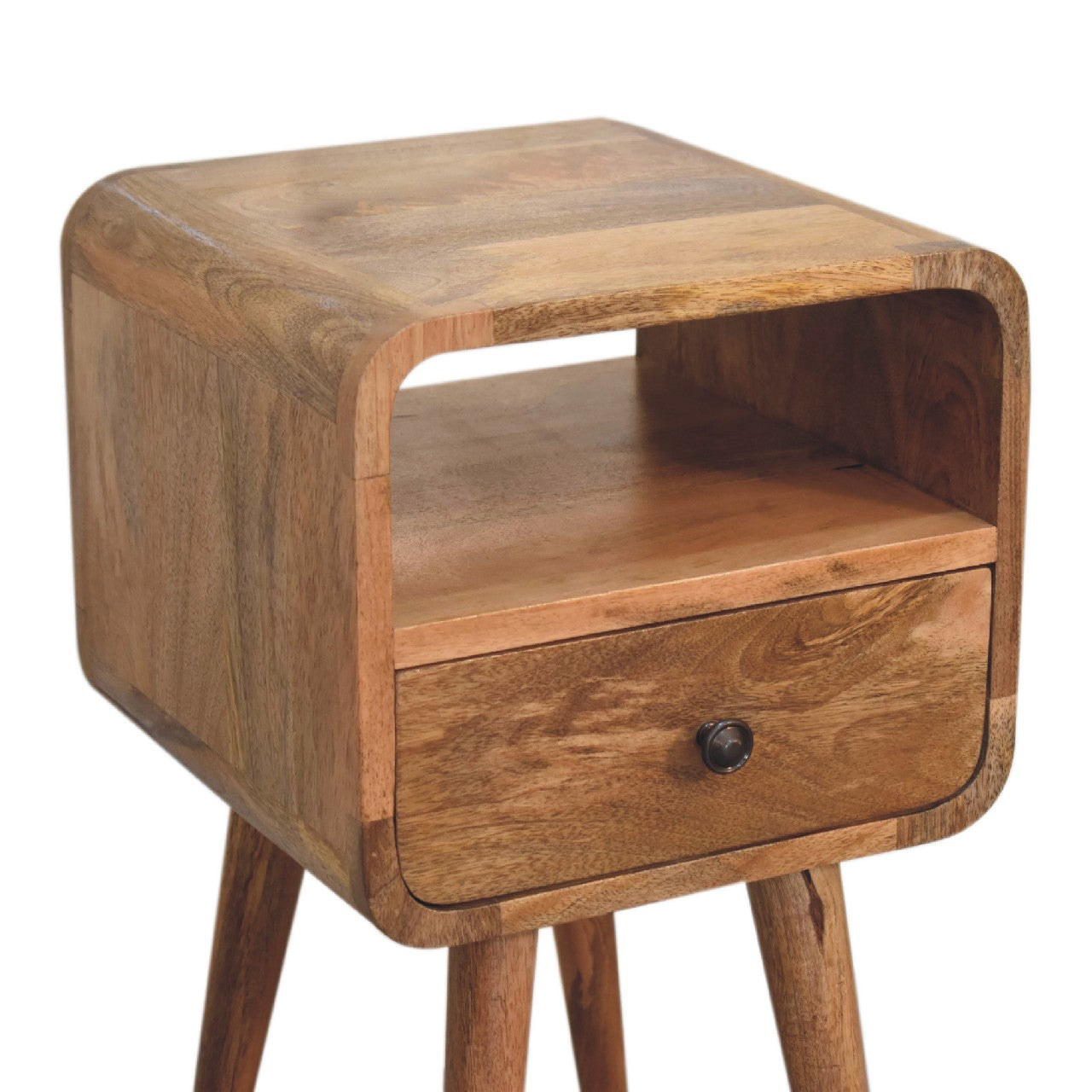 Mini Oakish Curve Open Bedside Table