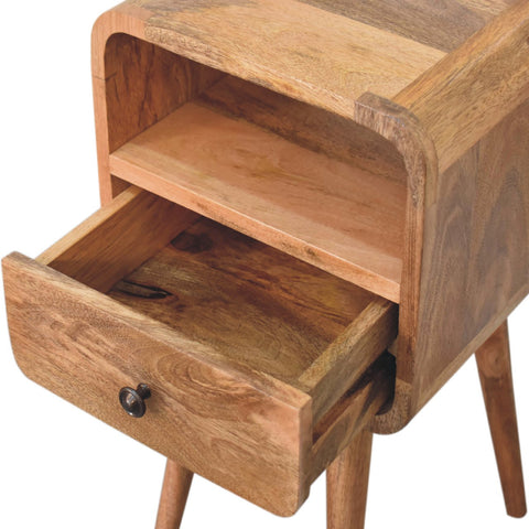 Mini Oakish Curve Open Bedside Table