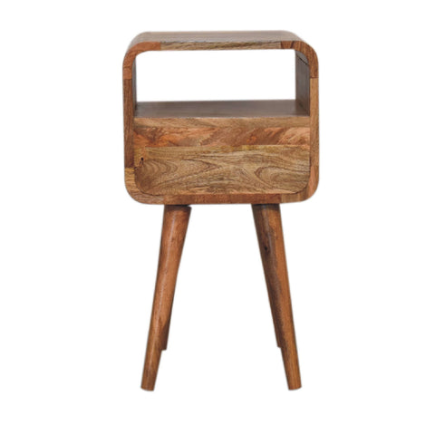Mini Oakish Curve Open Bedside Table