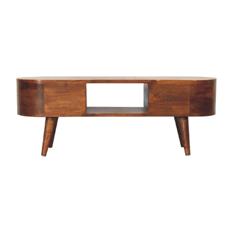 Chestnut Round Open Chest of Drawers
