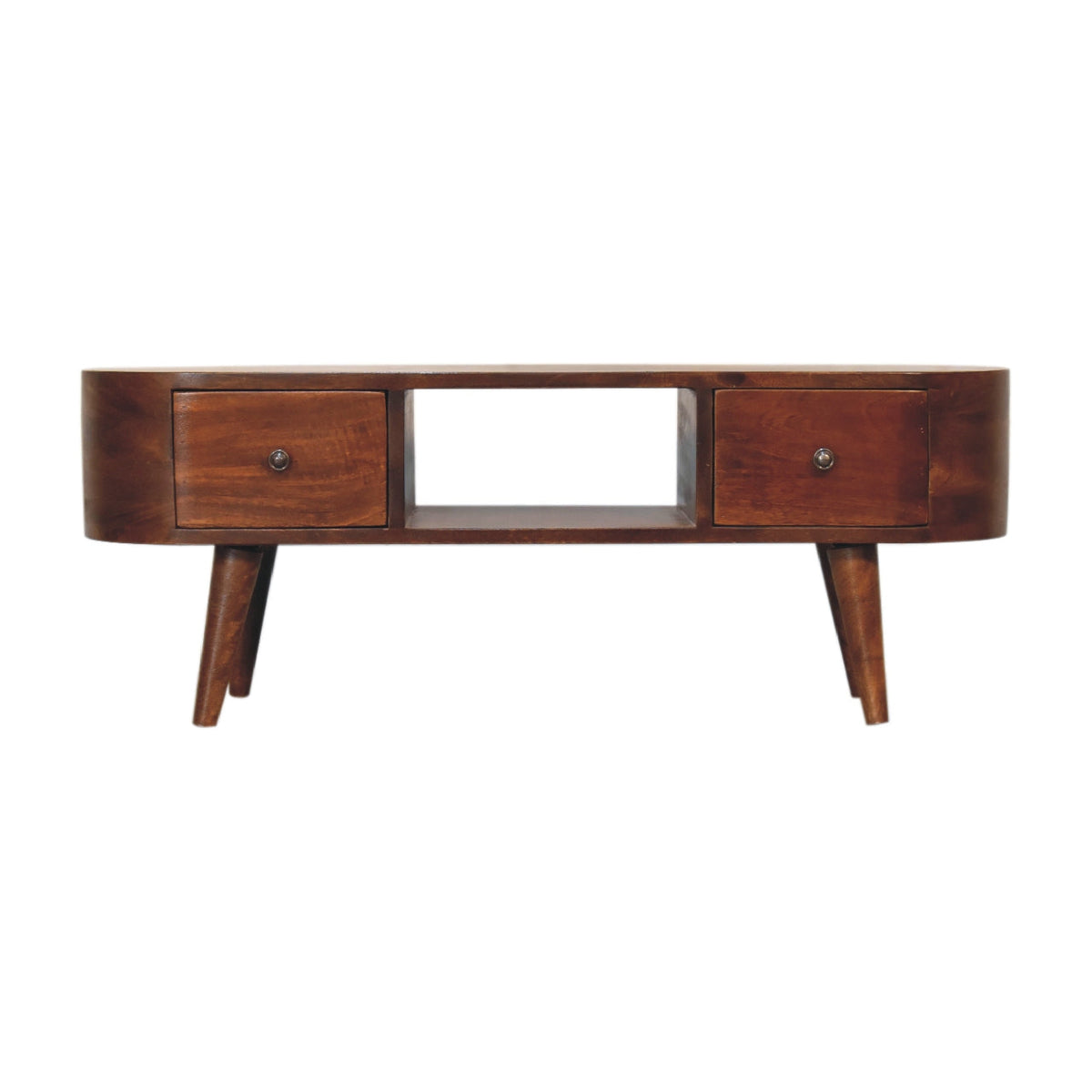 Chestnut Round Open Chest of Drawers