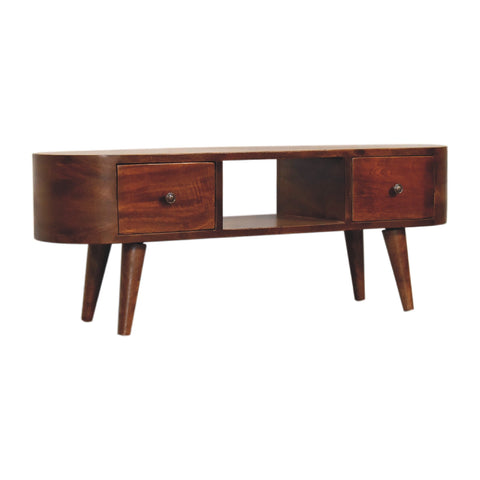 Chestnut Round Open Chest of Drawers