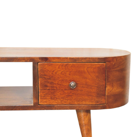 Chestnut Round Open Chest of Drawers