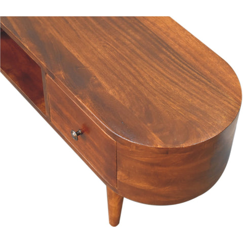 Chestnut Round Open Chest of Drawers