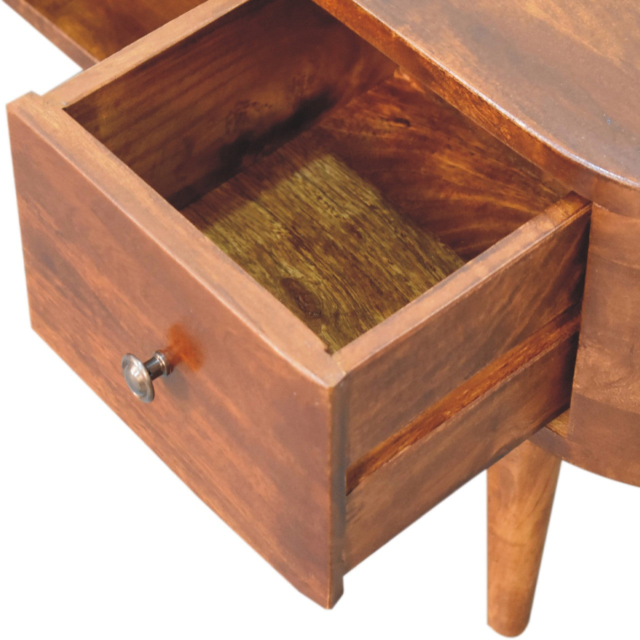 Chestnut Round Open Chest of Drawers