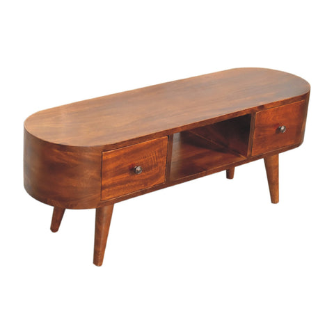 Chestnut Round Open Chest of Drawers