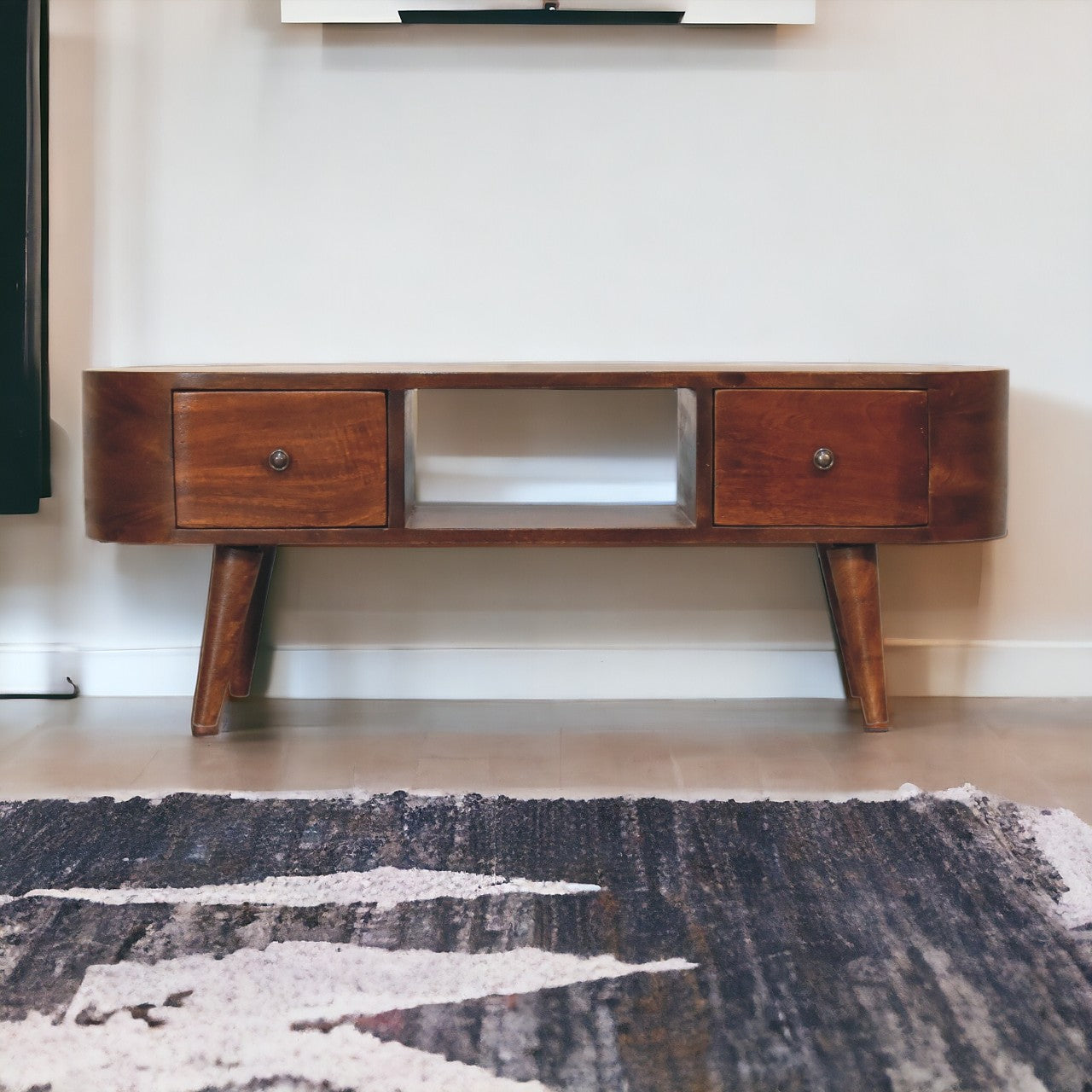 Chestnut Round Open Chest of Drawers