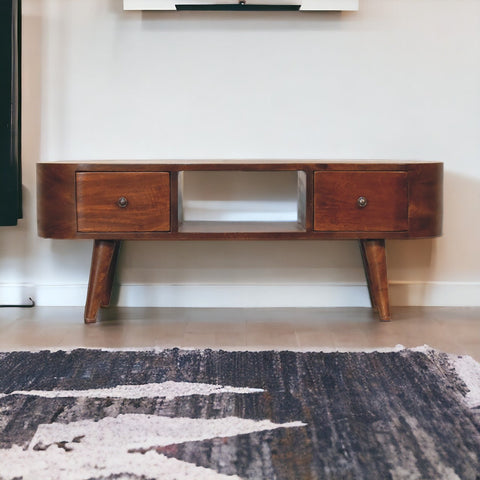 Chestnut Round Open Chest of Drawers