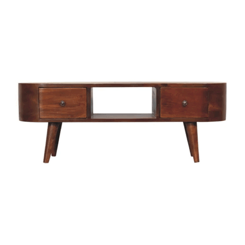 Chestnut Round Open Chest of Drawers