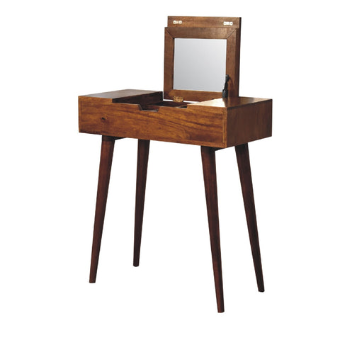 Mini Chestnut Fold Vanity Chest of Drawers | Foldable