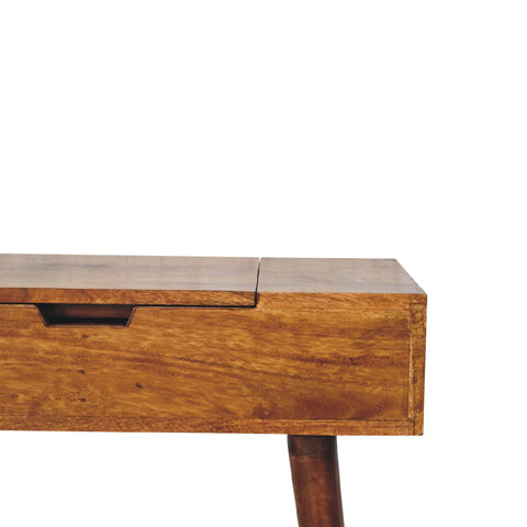 Mini Chestnut Fold Vanity Chest of Drawers | Foldable