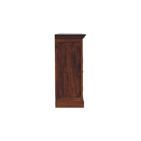 Large Glazed Sideboard Chest of Drawers | Chestnut Solid Mango Wood