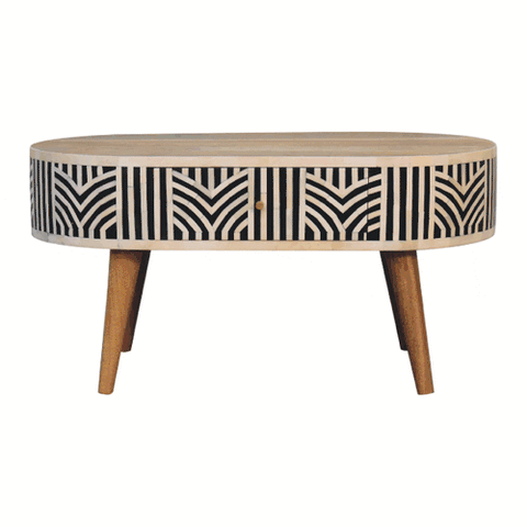 Edessa Bone Inlay Coffee Table | Oak-Ish Mango Wood