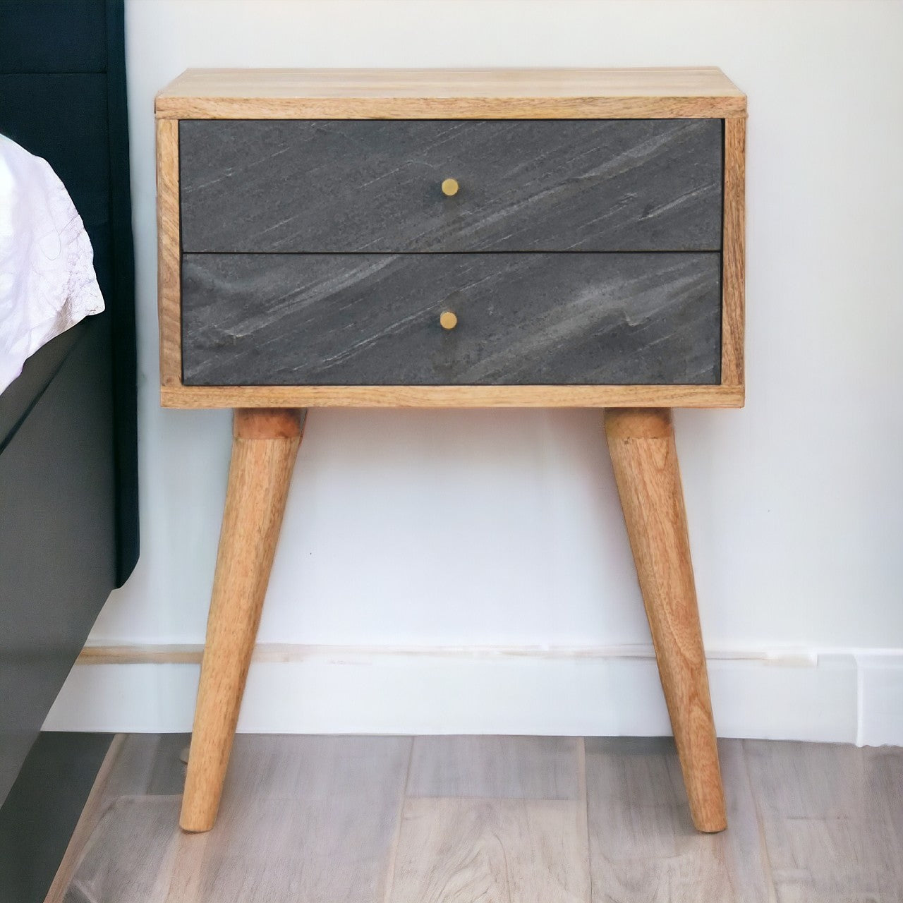 Slade Bedside Table | Oak Solid Mango Wood
