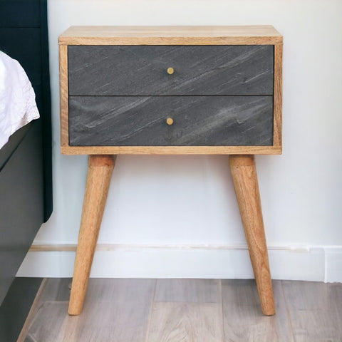 Slade Bedside Table | Oak Solid Mango Wood
