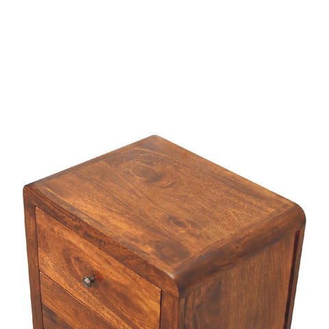 Aspen 3-Drawer Bedside Table | Chestnut Solid Mango Wood