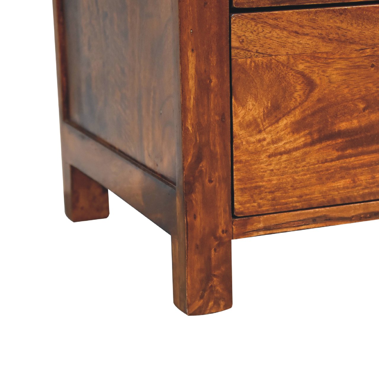 Aspen 3-Drawer Bedside Table | Chestnut Solid Mango Wood