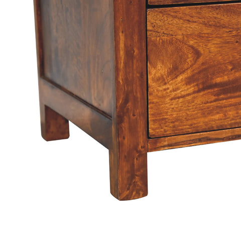 Aspen 3-Drawer Bedside Table | Chestnut Solid Mango Wood