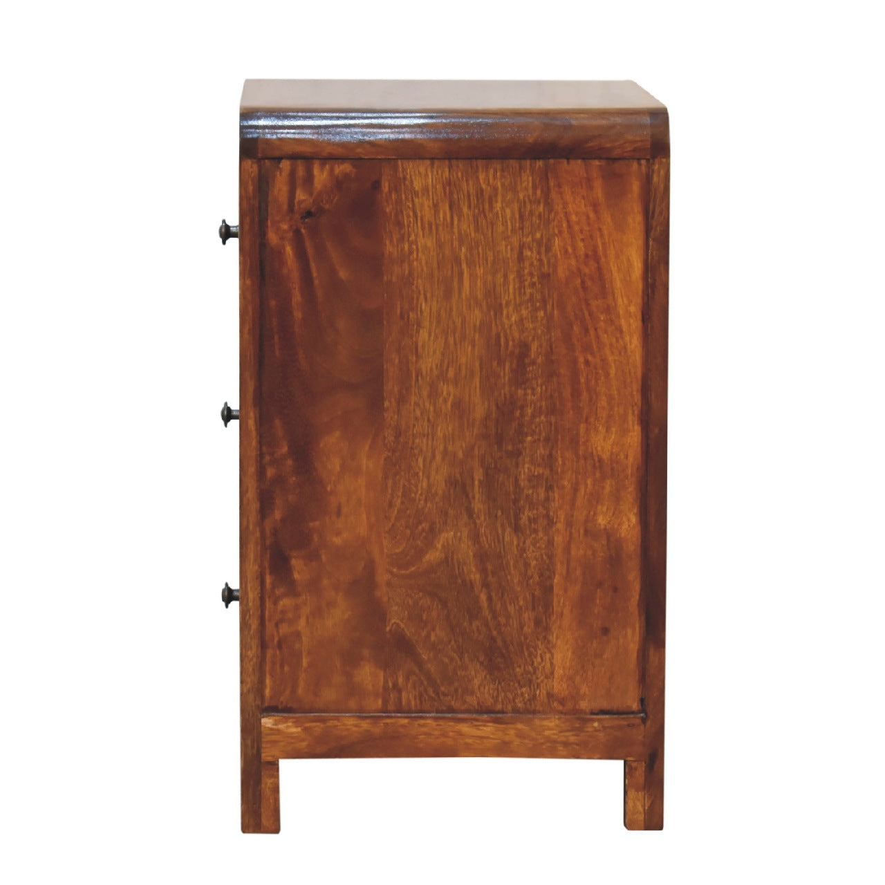 Aspen 3-Drawer Bedside Table | Chestnut Solid Mango Wood