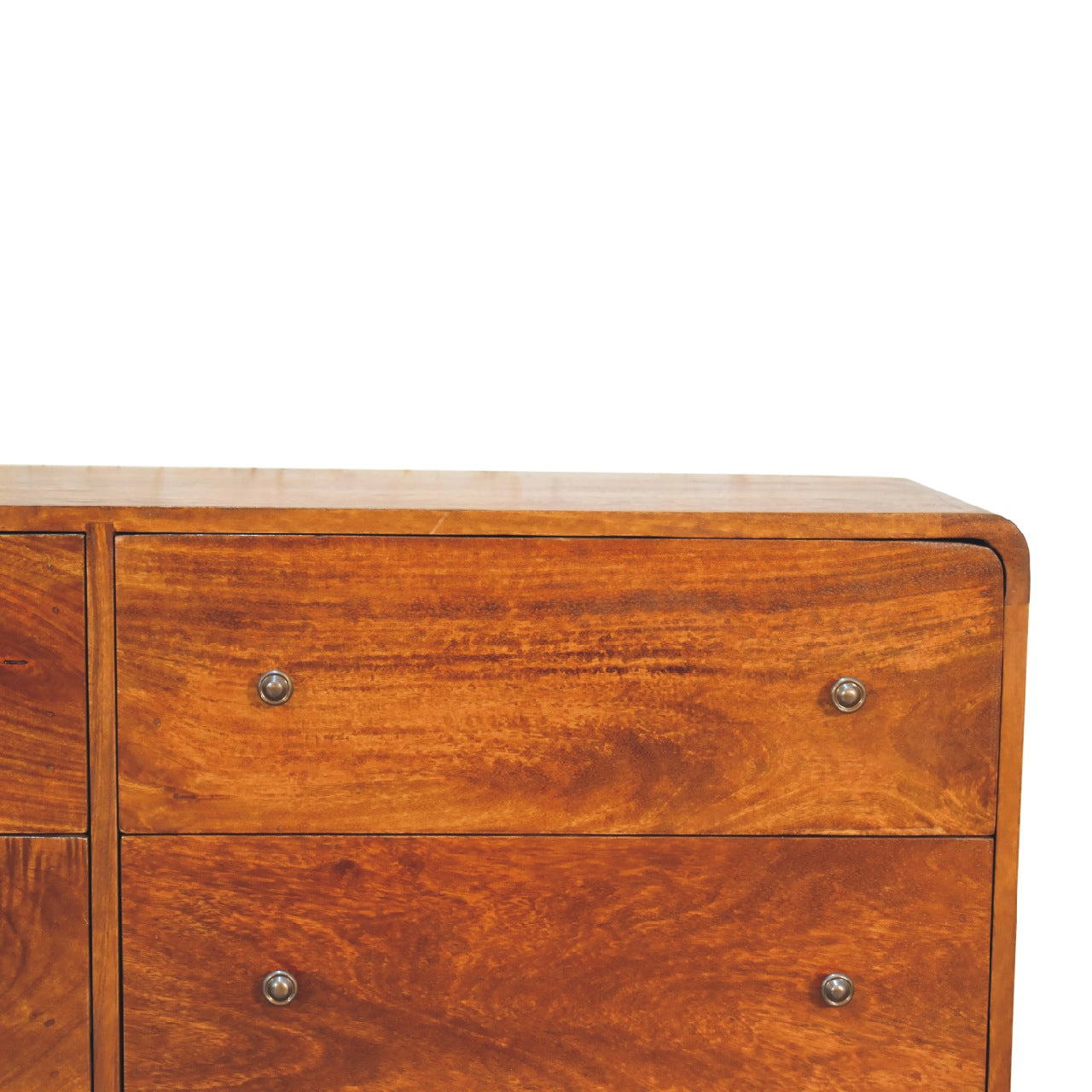 Large Curved Chestnut Chest of Drawers