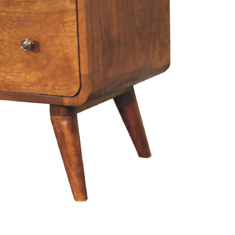 Large Curved Chestnut Chest of Drawers