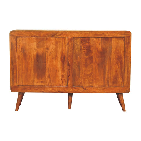 Large Curved Chestnut Chest of Drawers