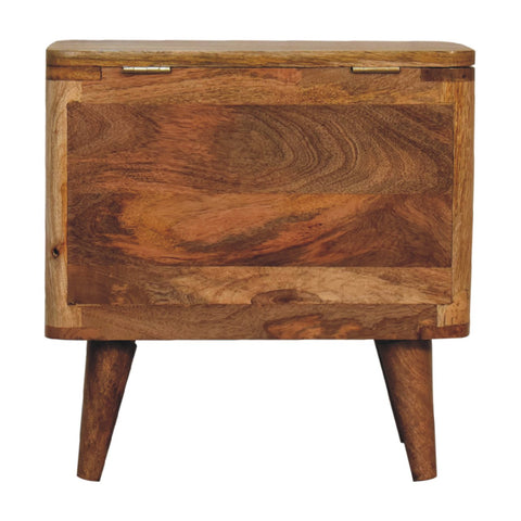 Larissa Lid-up Storage Footstool | Rattan Hidden Storage