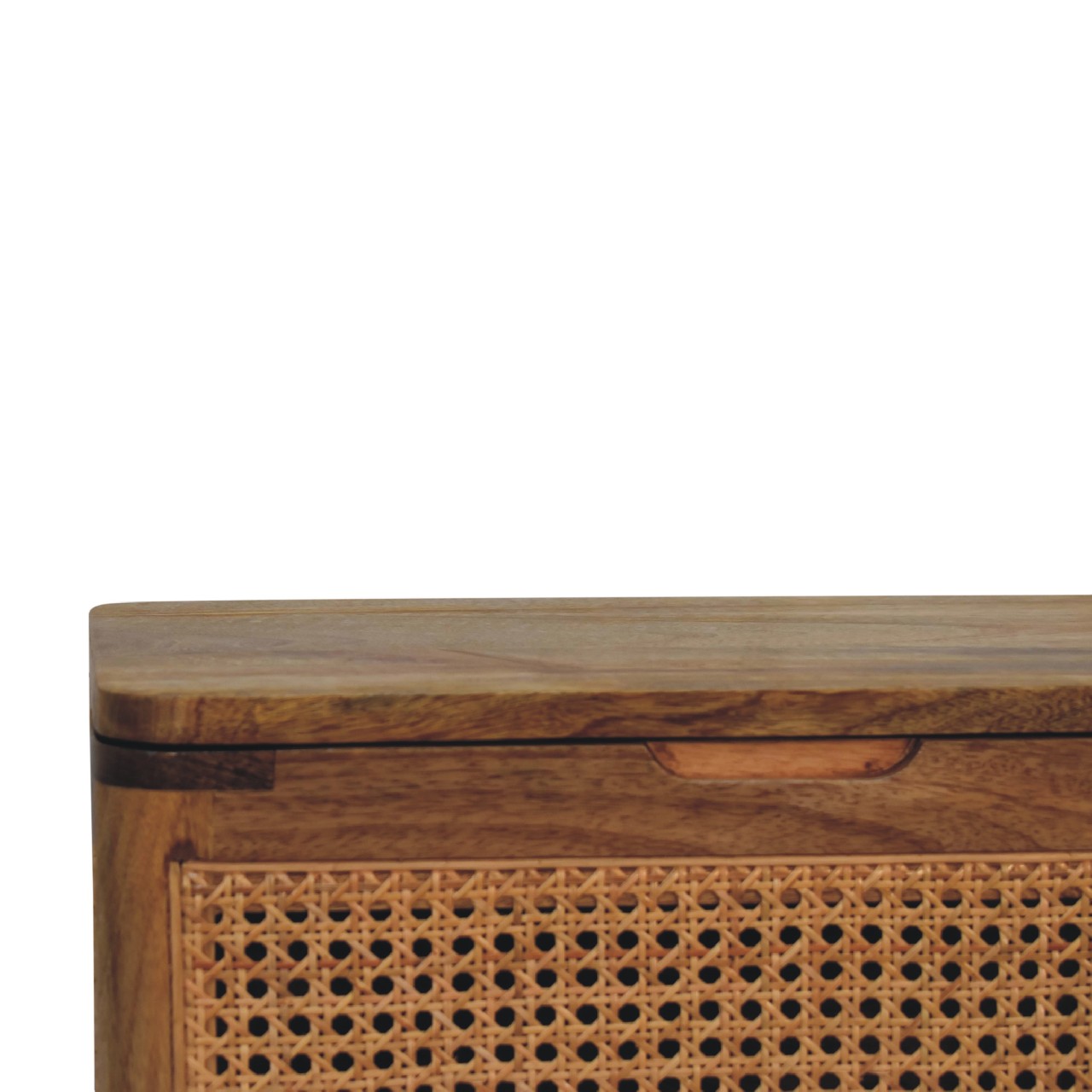 Larissa Lid-up Storage Footstool | Rattan Hidden Storage