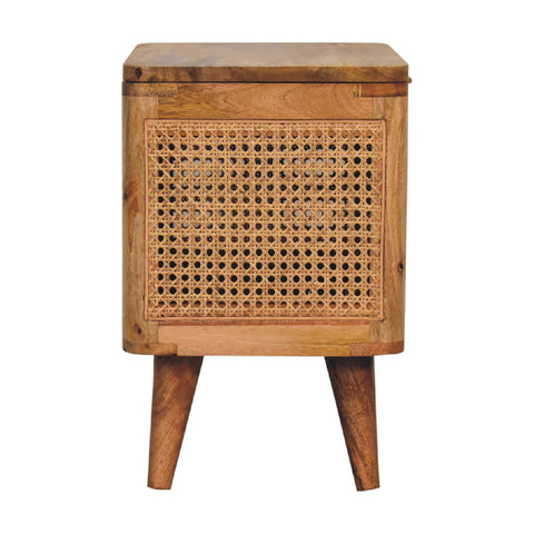 Larissa Lid-up Storage Footstool | Rattan Hidden Storage