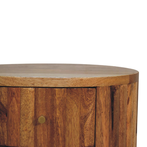 Stripe Bedside Table | Oak-Ish Solid Mango Wood